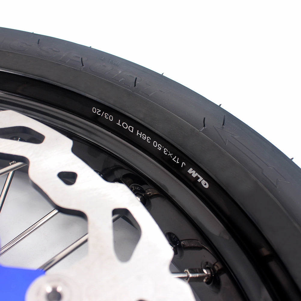KKE 17 Inch Supermoto Rims Tires For YAMAHA WR250F 2001-2019 WR450F 2003-2018