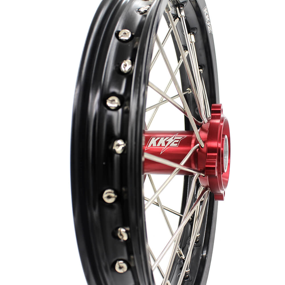 KKE 17 & 14 Kids Wheels for Honda CR80R CR80RB 1993-2002 CR85R CR85RB 2003-2008 Red Hub