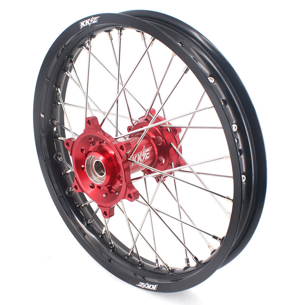 KKE 21/18 Spoked Enduro Wheels for GAS GAS Enduro Bikes 2004-2017 Red