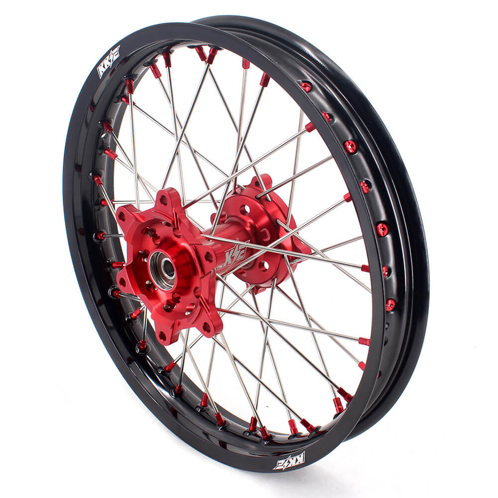 KKE 21" 18" OEM Size Motorcycle Alloy Wheels Rims Compatible with HONDA XR650L 1993-2024 Red Nipples