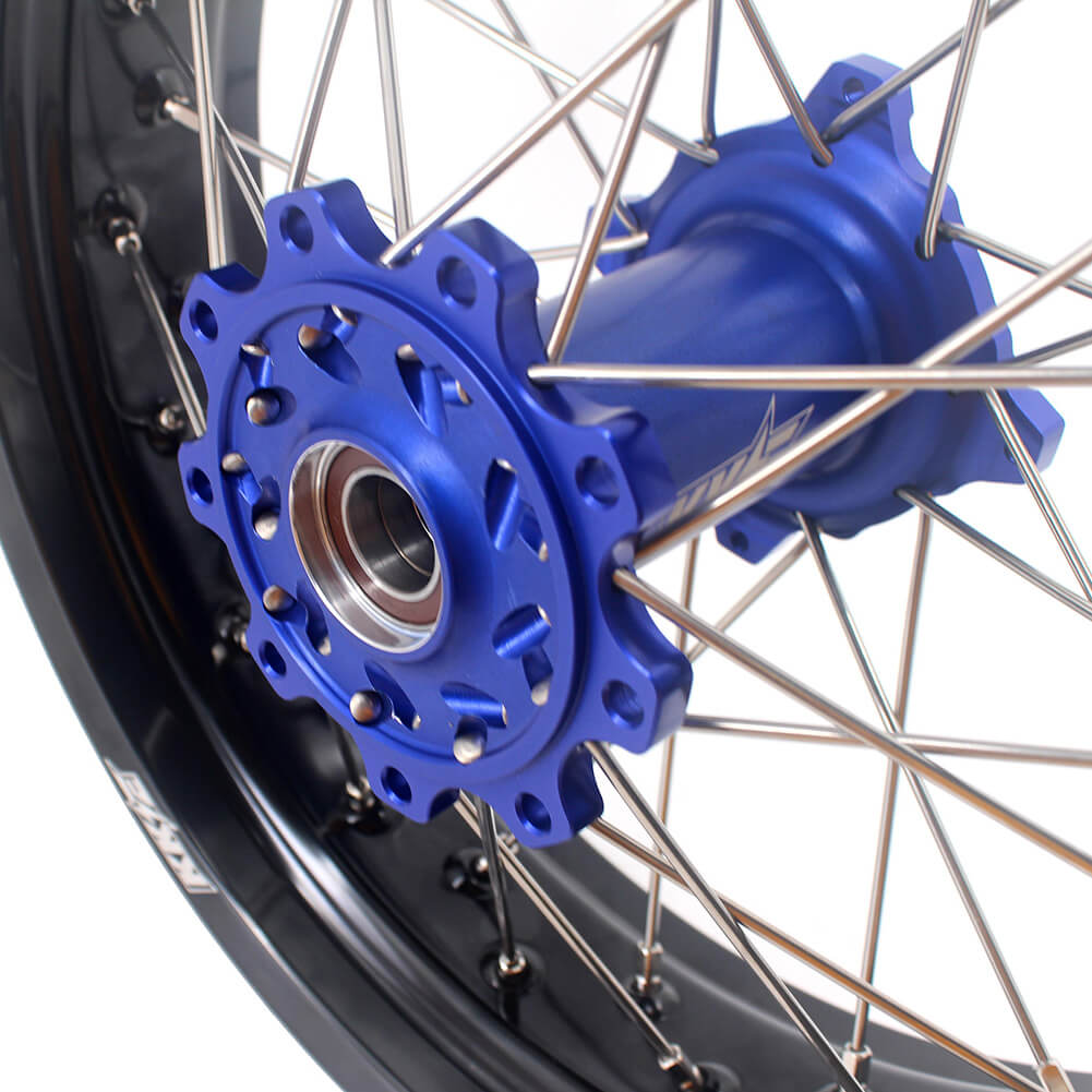 KKE 3.5*16.5 & 5.0*17 Supermoto Wheels for TM EN MX SMR 125-300 Blue Hub