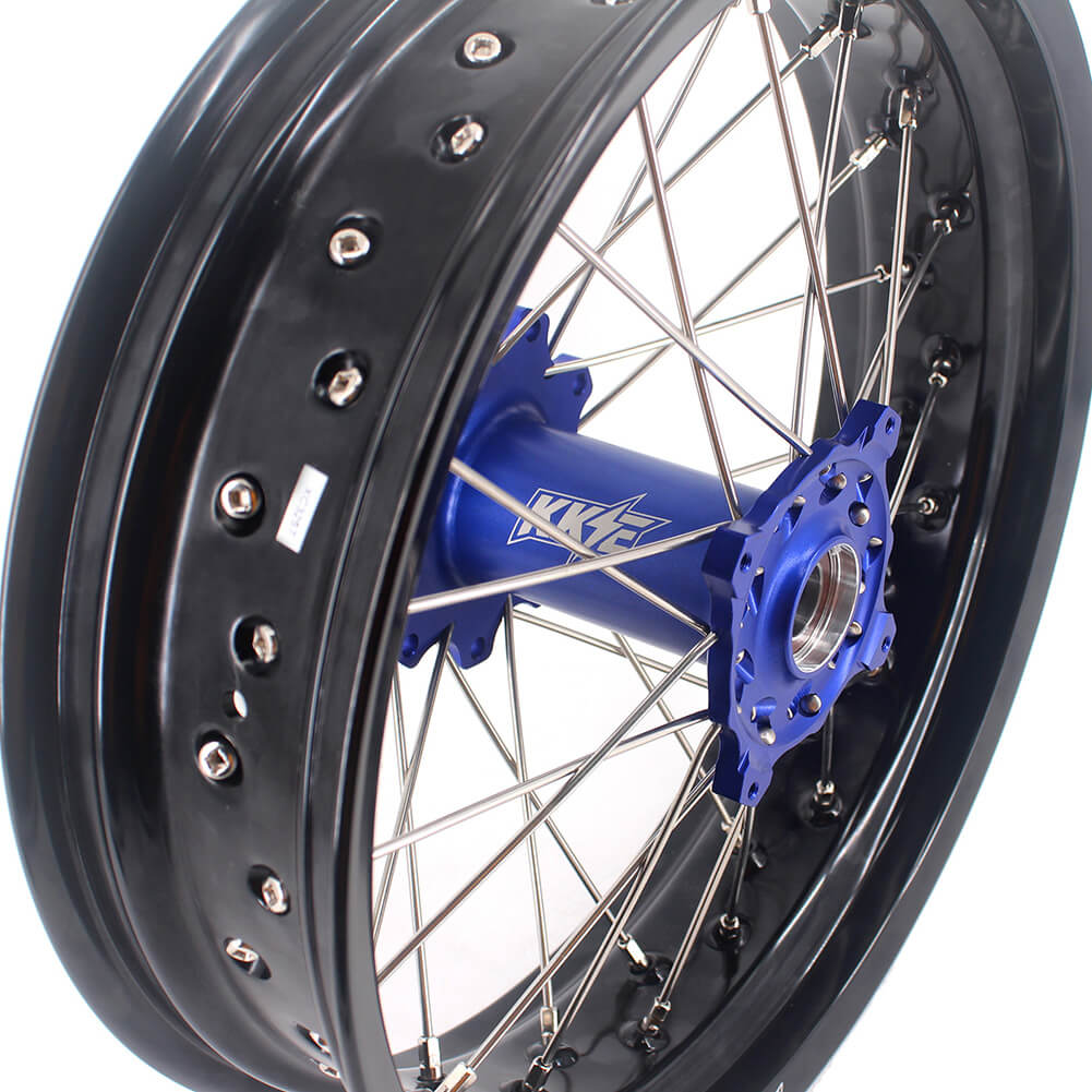 KKE 3.5*16.5 & 5.0*17 Supermoto Wheels for TM EN MX SMR 125-300 Blue Hub