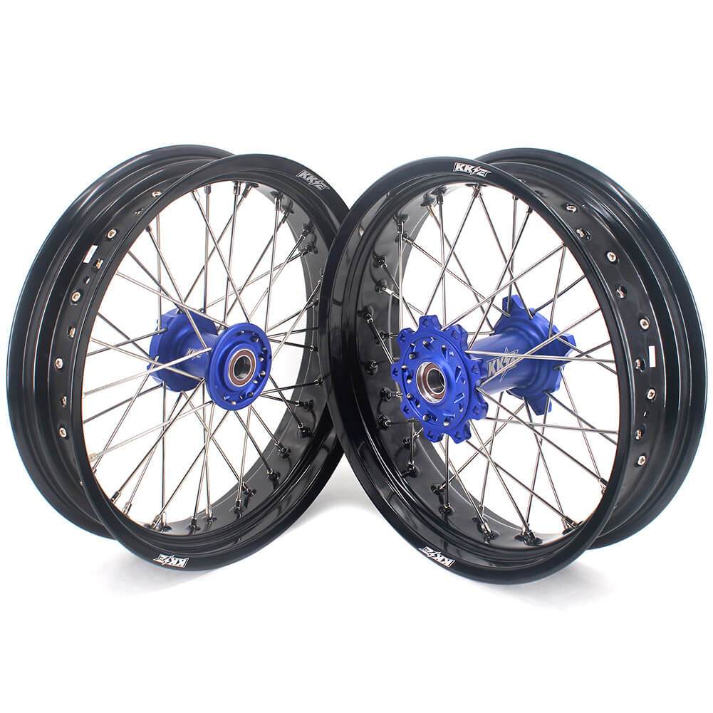 KKE 3.5 & 4.25 Supermoto Wheels for TM EN MX SMR 125-300 Blue Hub