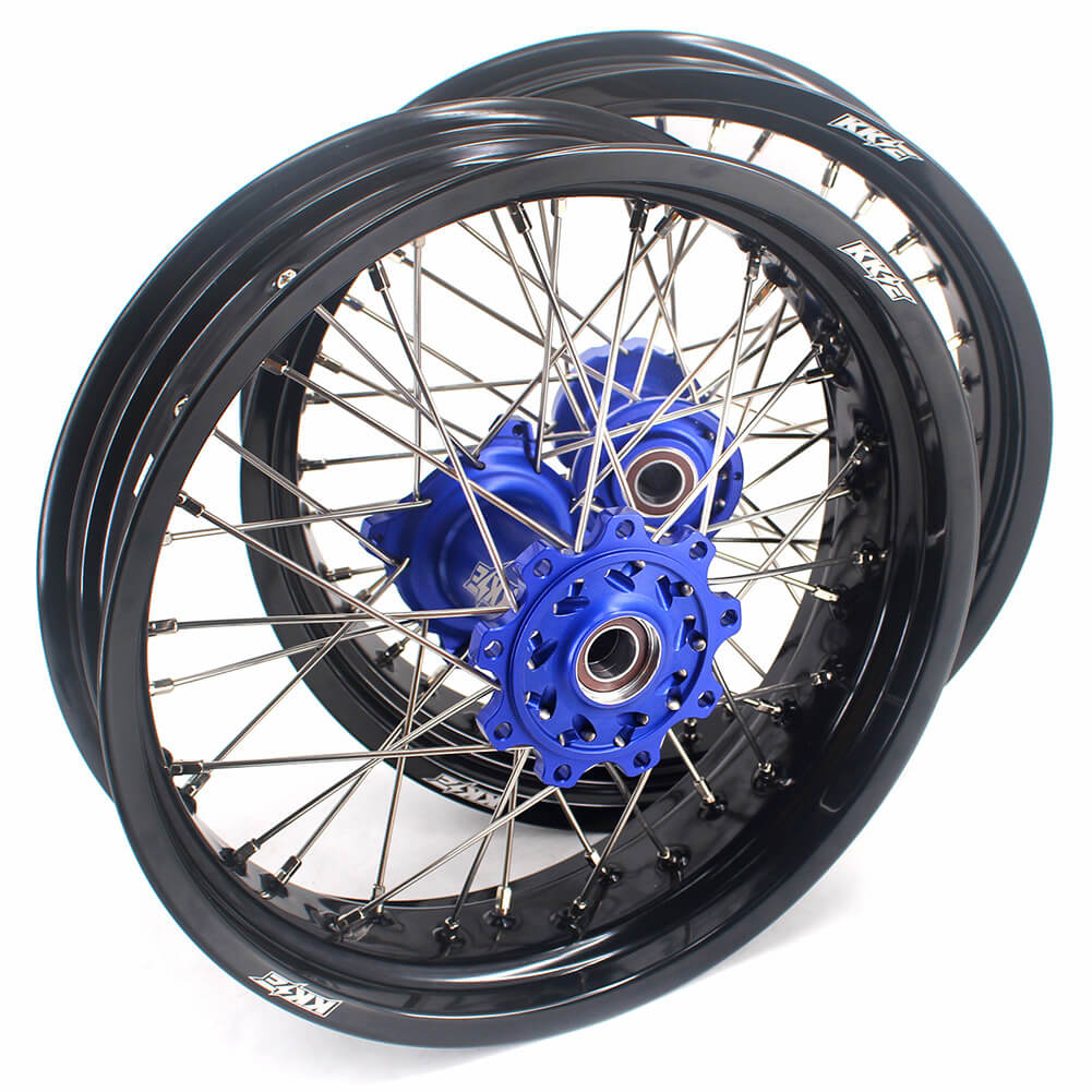 KKE 3.5*16.5 & 5.0*17 Supermoto Wheels for TM EN MX SMR 125-300 Blue Hub