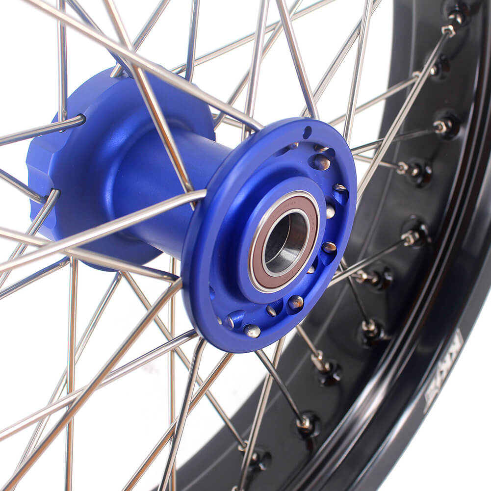 KKE 3.5*16.5 & 5.0*17 Supermoto Wheels for TM EN MX SMR 125-300 Blue Hub