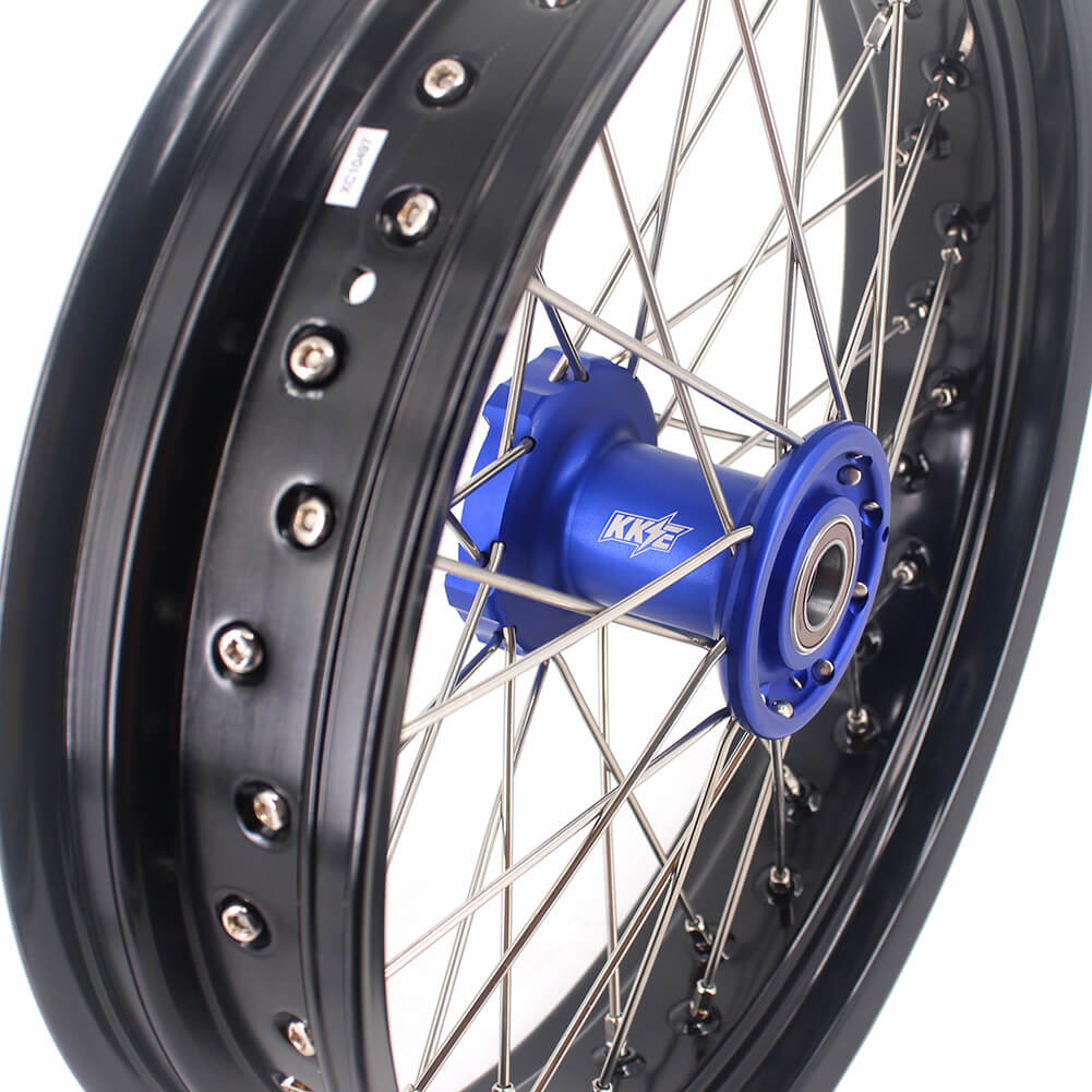 KKE 3.5*16.5 & 5.0*17 Supermoto Wheels for TM EN MX SMR 125-300 Blue Hub