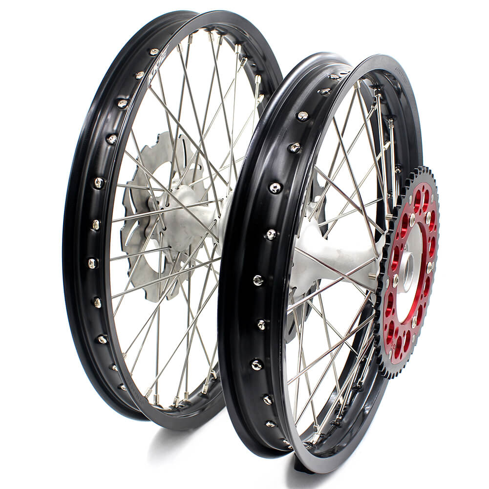 KKE 21" 19" MX Casting Alloy Wheels For HONDA CRF250R CRF450R CR125R CR250R 2002-2013 Silver&Black