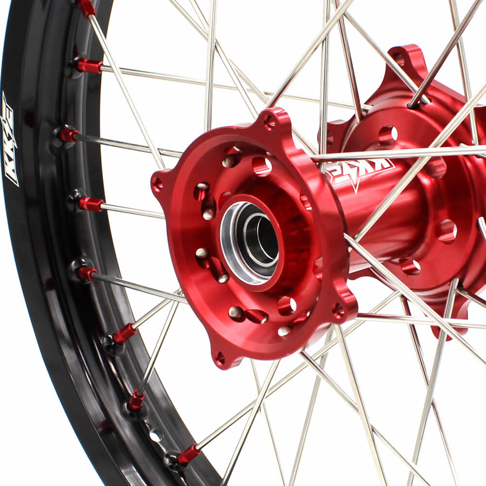 KKE 19 Inch CNC Rear Wheel Compatible with Honda CR125R CR250R Red Nipple