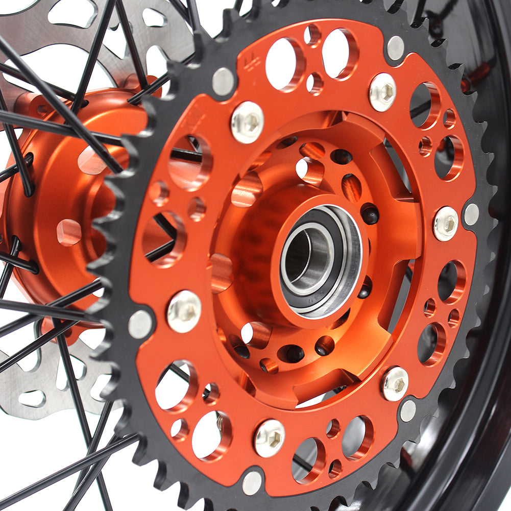 KKE 3.5 & 5.0 Supermoto Wheels for KTM SX SX-F XC XC-F EXC 2003-2022 Orange Black