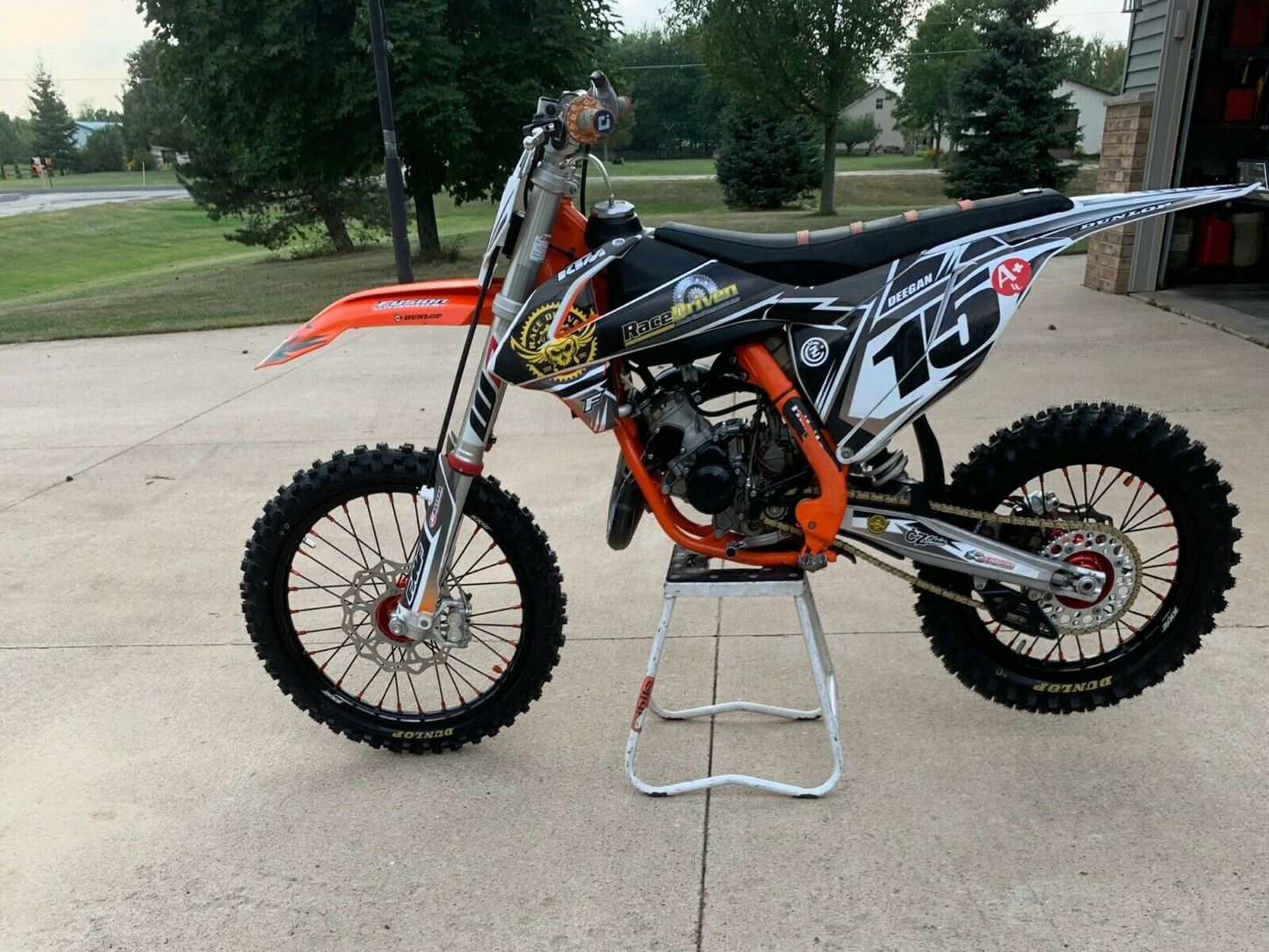 KKE 19"×1.6/16"×1.85 Spoke Kid's Big Wheels Rims Fit KTM SX 85 2003-2020 Orange Nipples & Black Spokes