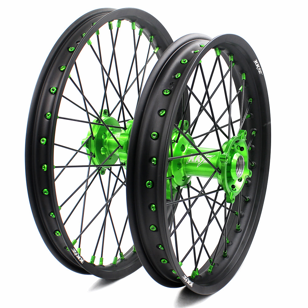 KKE 21/19 MX Dirtbike Spoked Wheels Rims For KAWASAKI KX250F KX450F 2006-2014 Disc