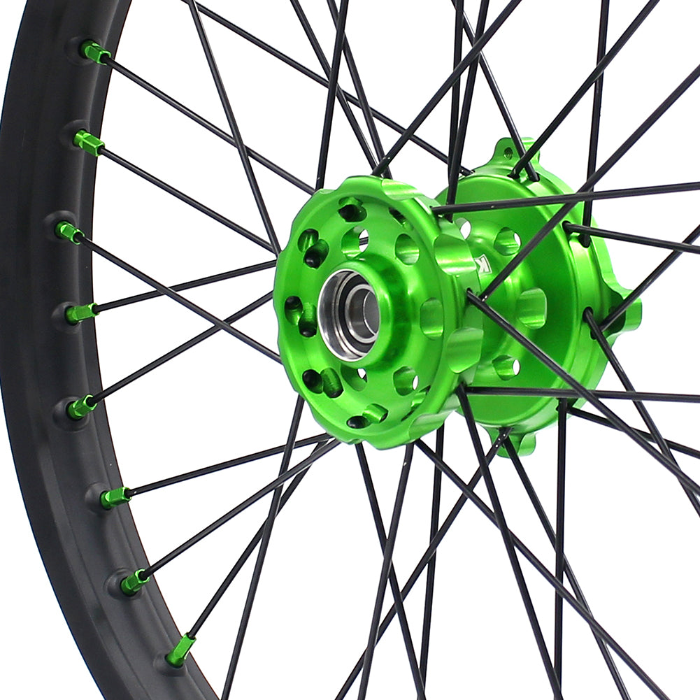 KKE 21/19 MX Dirtbike Spoked Wheels Rims For KAWASAKI KX250F KX450F 2006-2014 Disc
