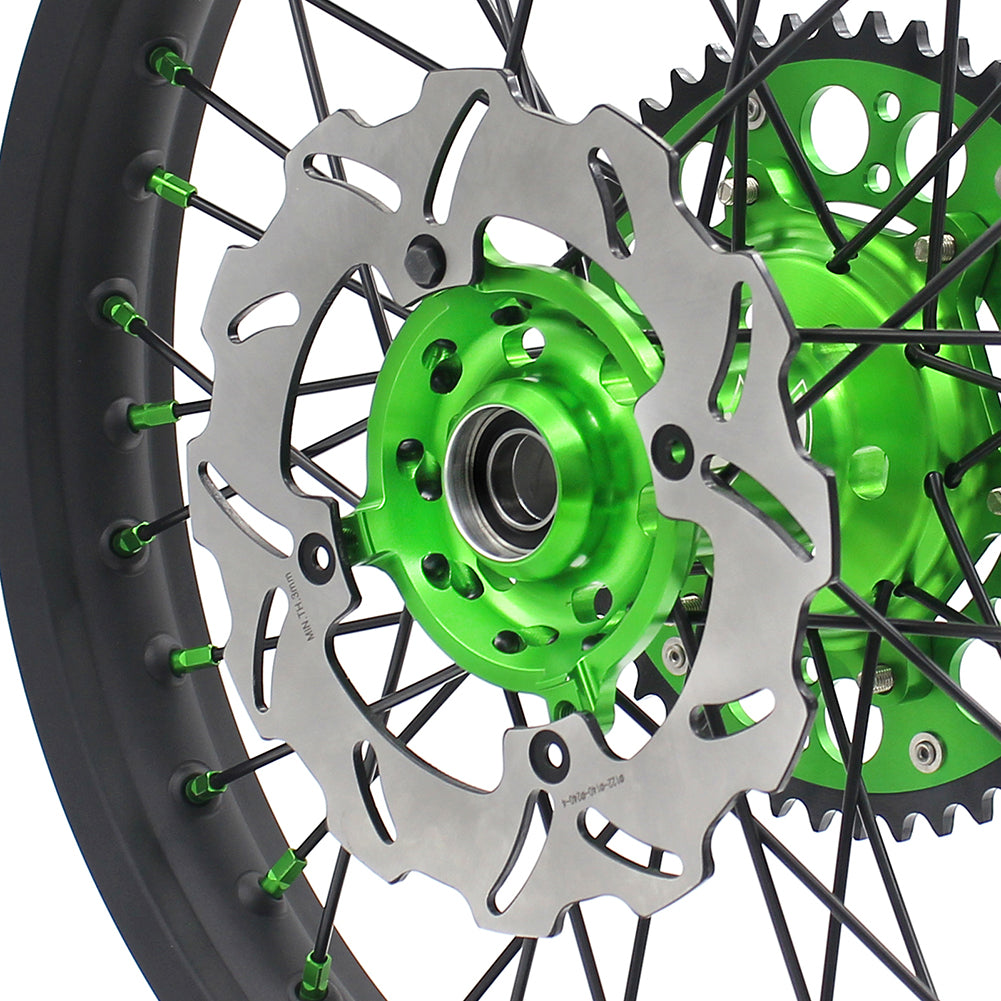 KKE 21/19 MX Dirtbike Spoked Wheels Rims For KAWASAKI KX250F KX450F 2006-2014 Disc