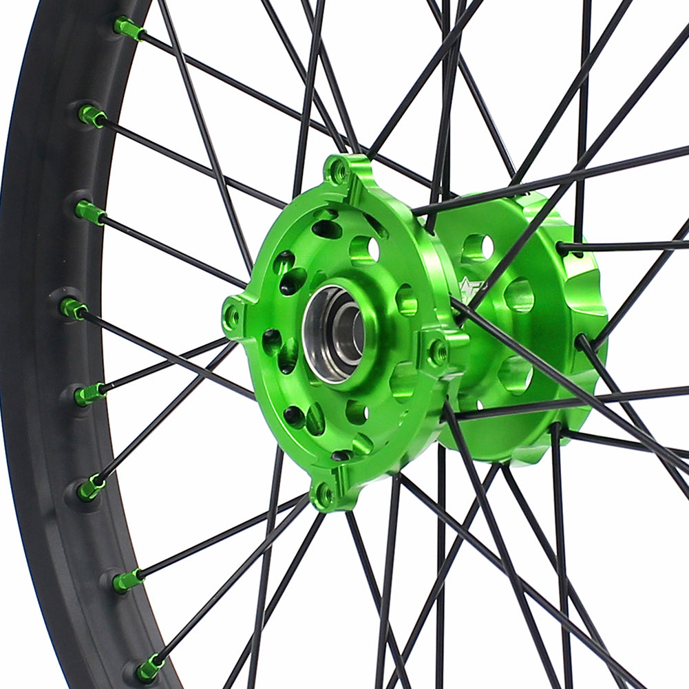 KKE 21/19 MX Dirtbike Spoked Wheels Rims For KAWASAKI KX250F KX450F 2006-2014 Disc