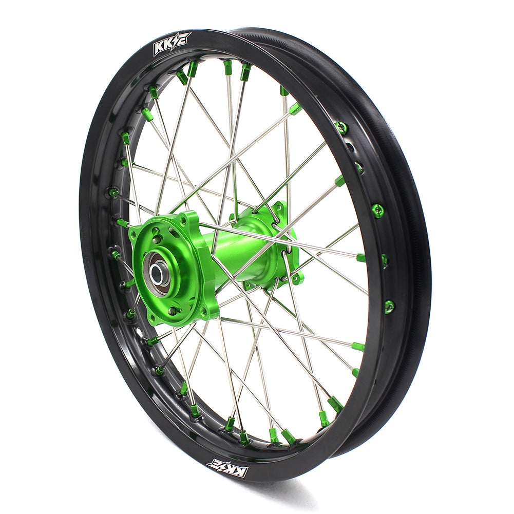 KKE 19" 16" For KAWASAKI KX85 KX80 KX100 KLX140/L Big Kid's Wheels Rim Green Hub