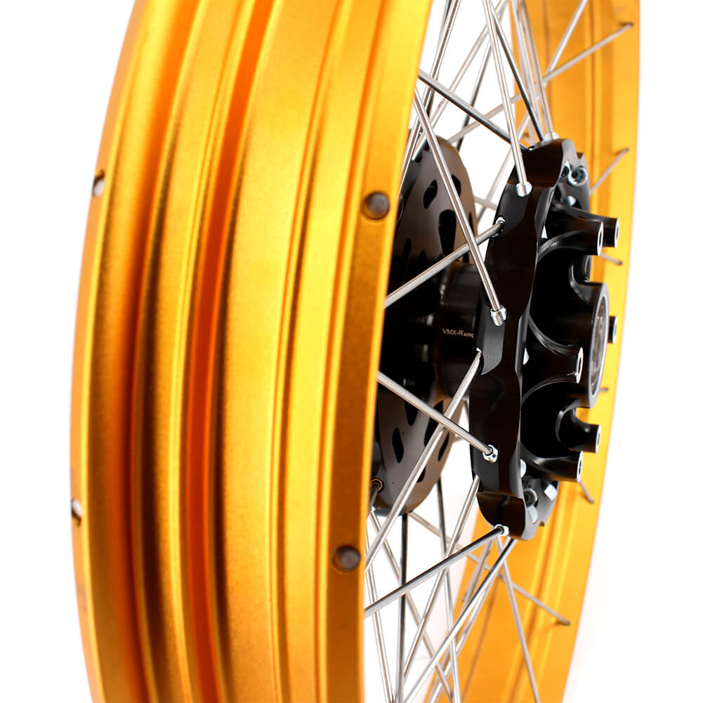 VMX-Racing Tubeless Gold Rims Compatible with BMW F800GS / F800GS Adventure 2008-2020 2.15*21inch & 4.25*17inch Rims