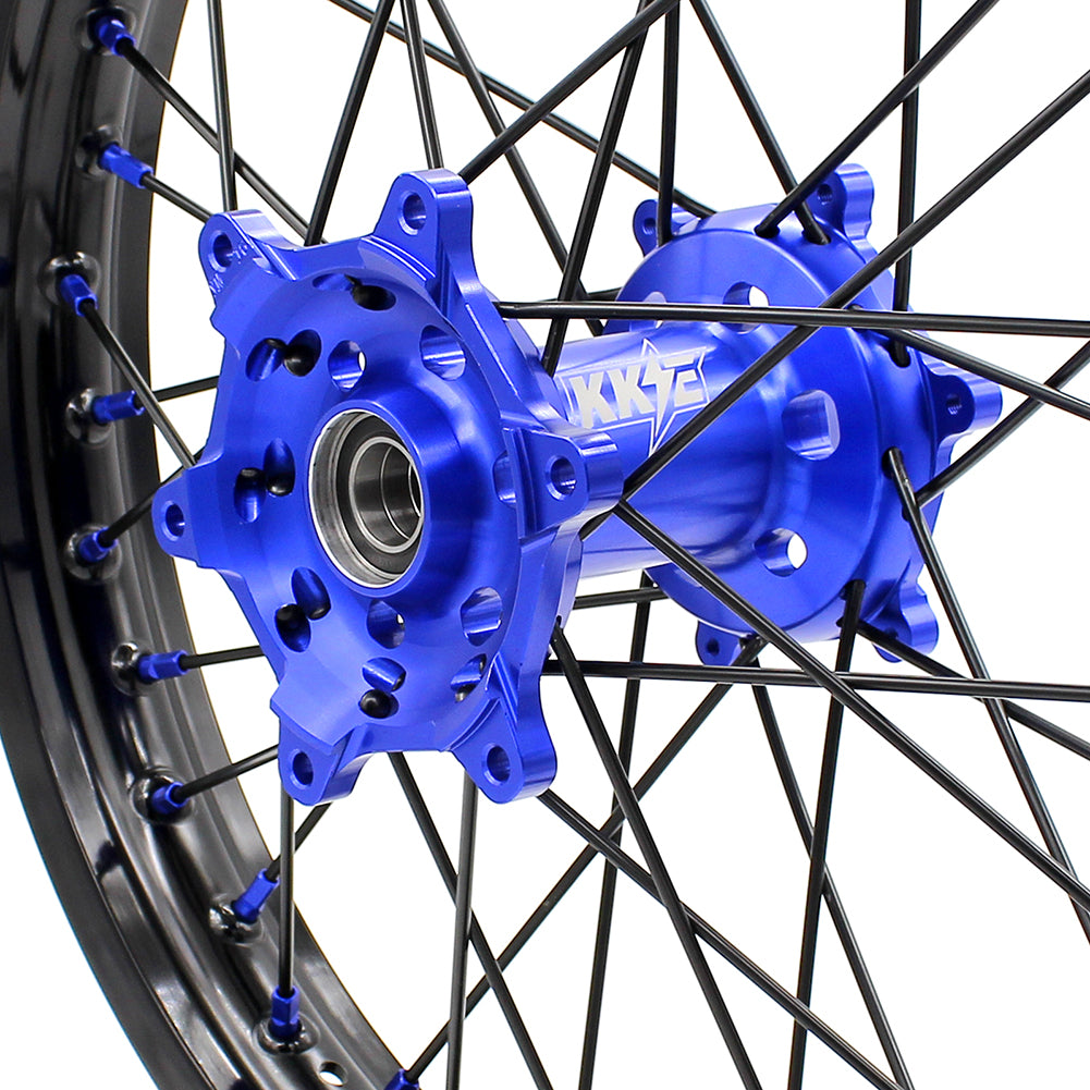 KKE 21"&19" Mx Dirtibke CNC Hub Wheels For YAMAHA YZ125 YZ250 YZ250F YZ450F Black Spokes