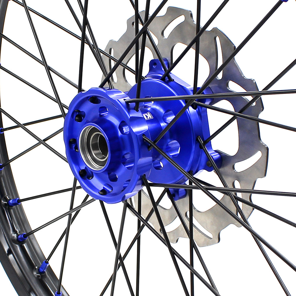 KKE 21"/19" Mx Dirtibke Wheels For YAMAHA YZ125 YZ250 1999-2016 YZ250F YZ450F 2003-2015 Black Spokes With Disc