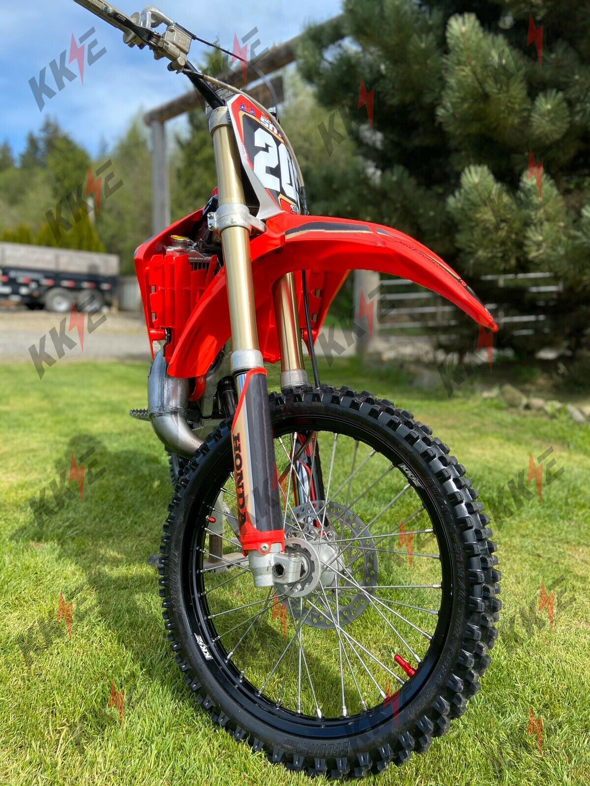 KKE 21" 19" MX Casting Alloy Wheels For HONDA CRF250R CRF450R CR125R CR250R 2002-2013 Silver&Black