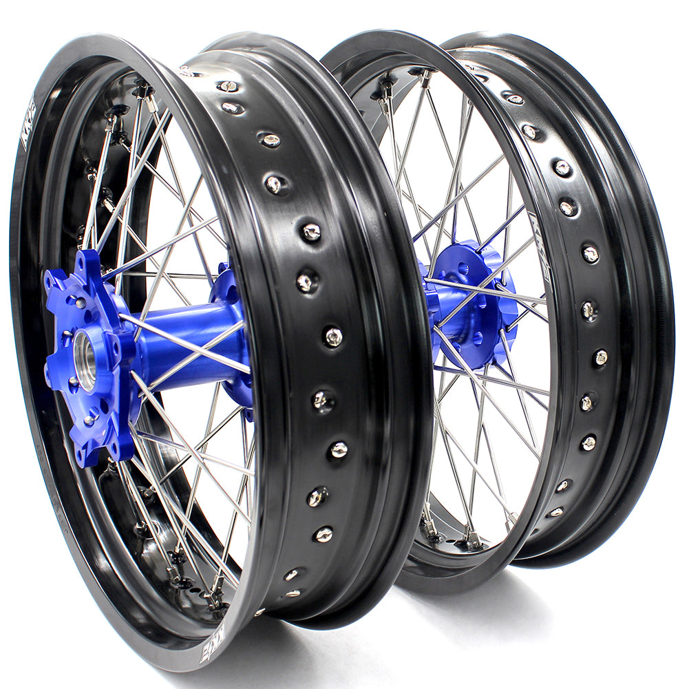 KKE 17Inch KX250F KX450F 2006-2021 For KAWASAKI Supermoto Alloy Wheels Rim Blue