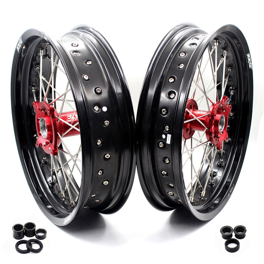 KKE 3.5*16.5 & 5.0*17 Supermoto Wheels for Honda CRF250R 04-13 CRF450R 02-12