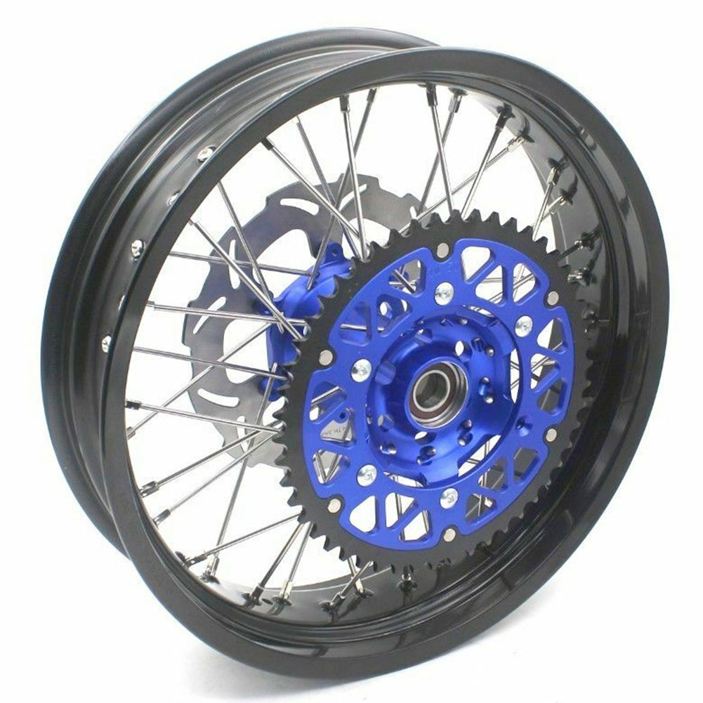 KKE 3.5/4.25*17inch For KAWASAKI KX250F KX450F 2006-2018 Supermoto Rims With Disc&Sprocket Blue