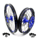 KKE 21"&18" Enduro Diretibke Wheels For YAMAHA YZ125 YZ250 1999-2016 YZ250F YZ450F 2003-2015 Blue Nipples With Disc