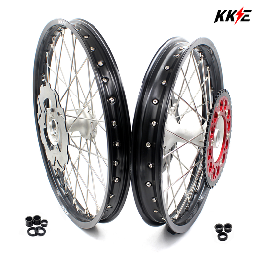 Pre-order KKE 21 & 18 Casting MX Rims for Honda XR650R 2000-2008 240MM/240MM Disc Silver&Black