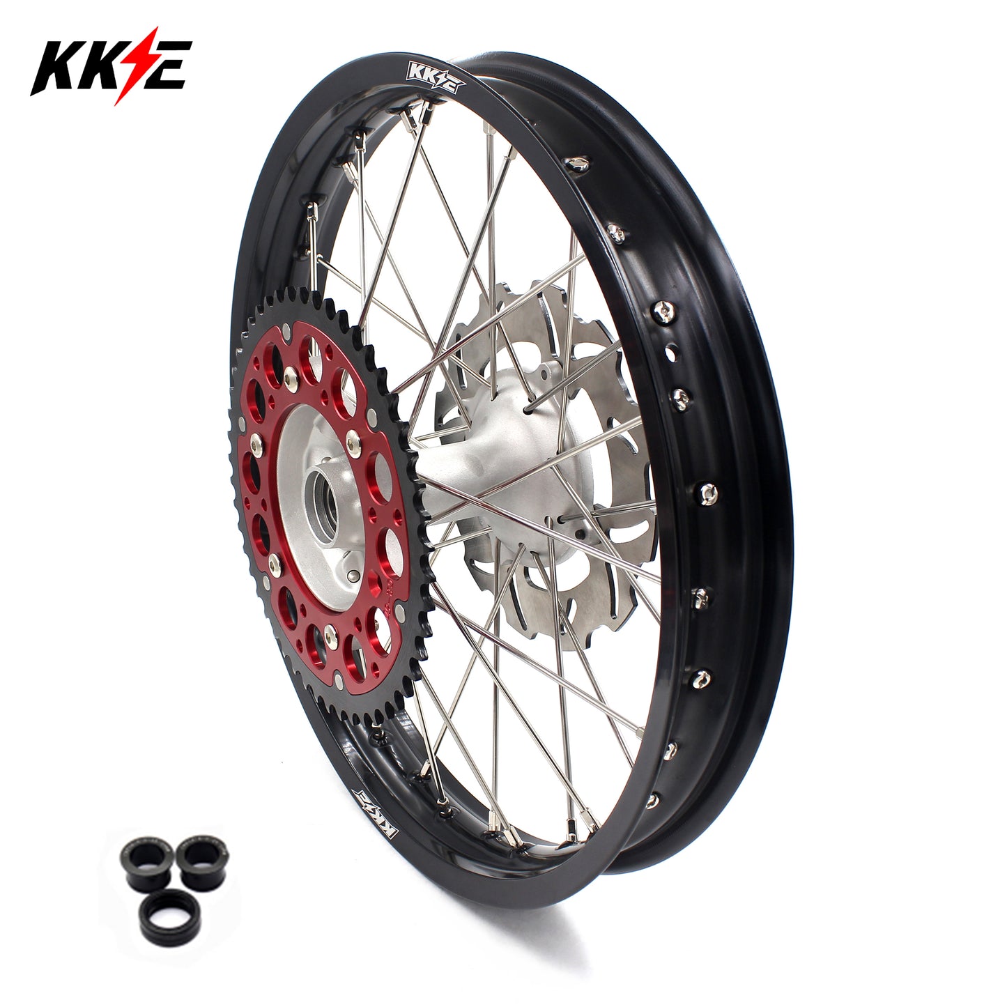 KKE 2.15x18Inch Casting Rear Wheel Rim for Honda XR400R 1996-2004 XR600R 1991-2000 Silver&Black