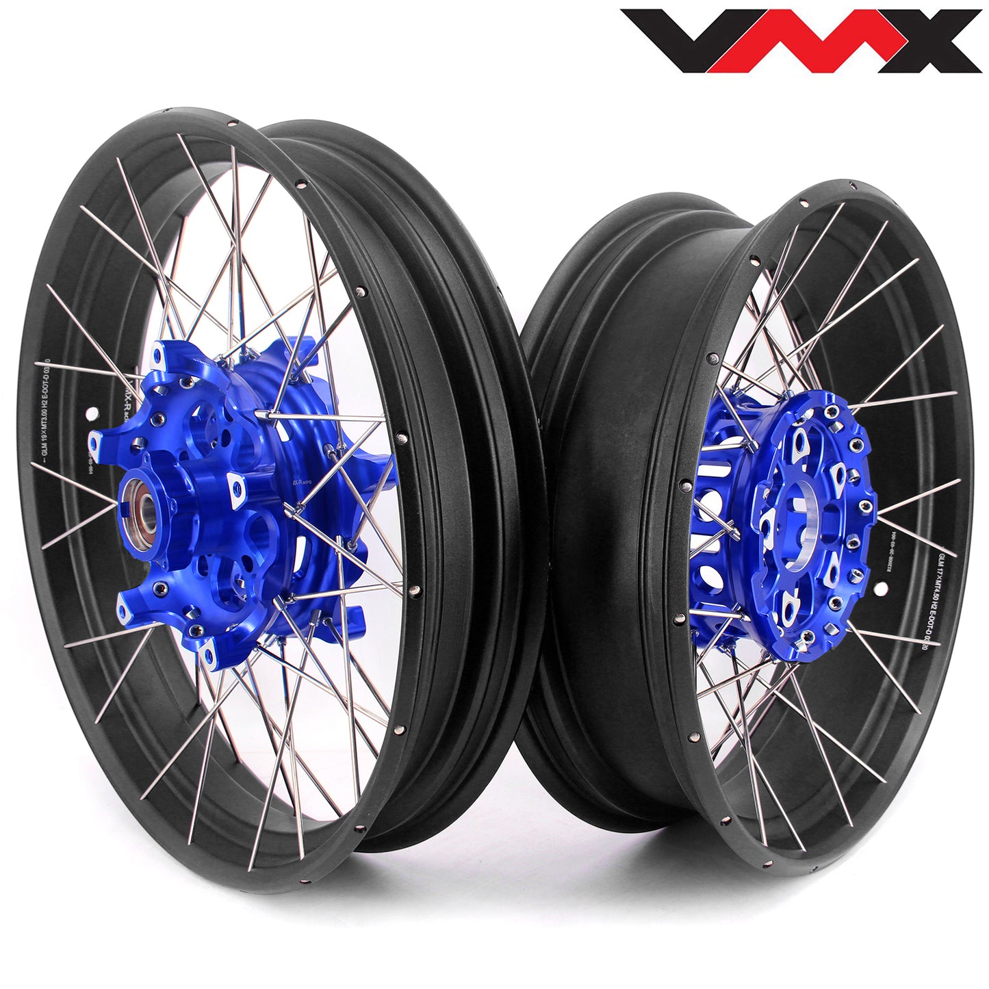 VMX 19" 17" Inch Tubeless Rims for BMW R1200GS R1200GS Adventure 2013-2020 Blue Hub & Black Rim