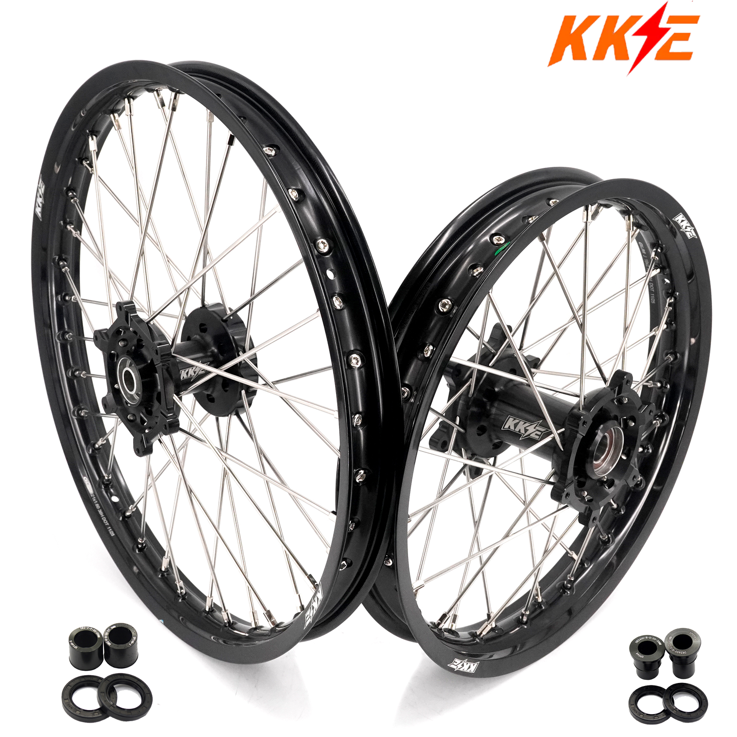 KKE 21/18 Enduro Dirtbike Wheel Rim For SUZUKI DRZ400 DRZ400S DRZ400E Black Hub & Rim