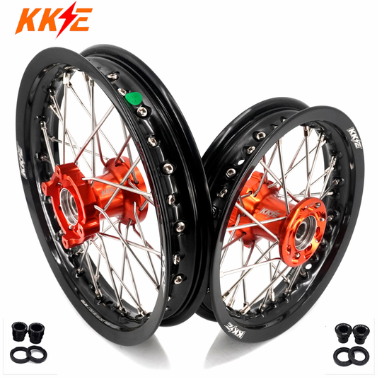 KKE 12/10 Small Kid's Wheels For KTM SX50 2024-2025 Mini Dirtbikes Orange Hub
