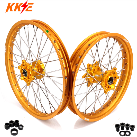 KKE 21 & 19 Wheels Gold Rims For SUZUKI RM125 2001-2007 RM250 2001-2008