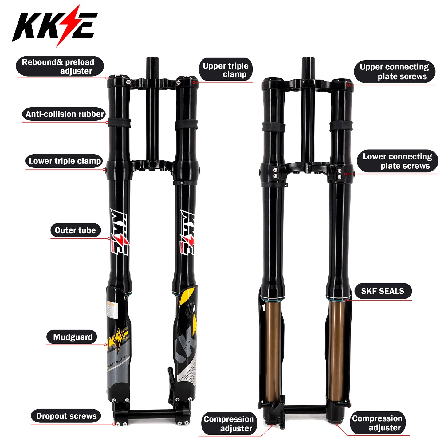 $100off Sales!!! KKE 37MM Aluminum Front Fork Suspension Kit Fit SURRON Light Bee, E-Ride Pro-SS, Talaria Sting MX3/MX4/R