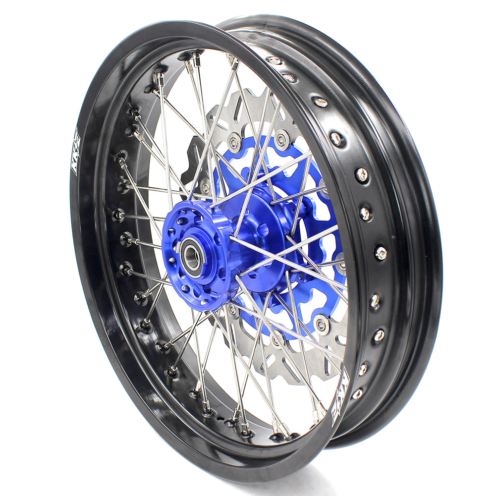 KKE 3.5/4.25*17inch For KAWASAKI KX250F KX450F 2006-2018 Supermoto Rims With Disc&Sprocket Blue