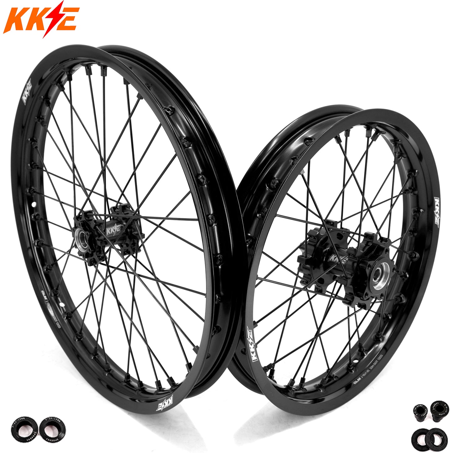 KKE Factory Stock 19" 16" Spoke Alloy Wheels Rims Fit Talaria Sting MX3 / R MX4 Electric E-bike Black