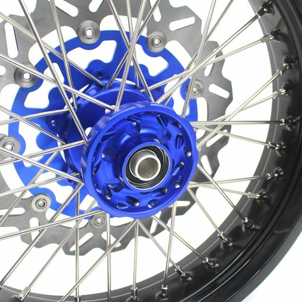 KKE 3.5/4.25*17inch For KAWASAKI KX250F KX450F 2006-2018 Supermoto Rims With Disc&Sprocket Blue