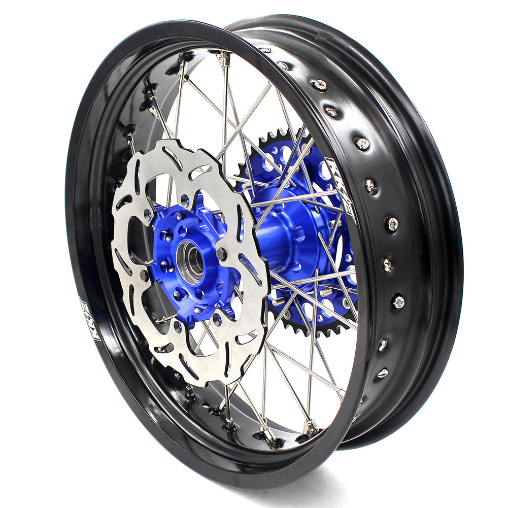 KKE 3.5/4.25*17inch For KAWASAKI KX250F KX450F 2006-2018 Supermoto Rims With Disc&Sprocket Blue