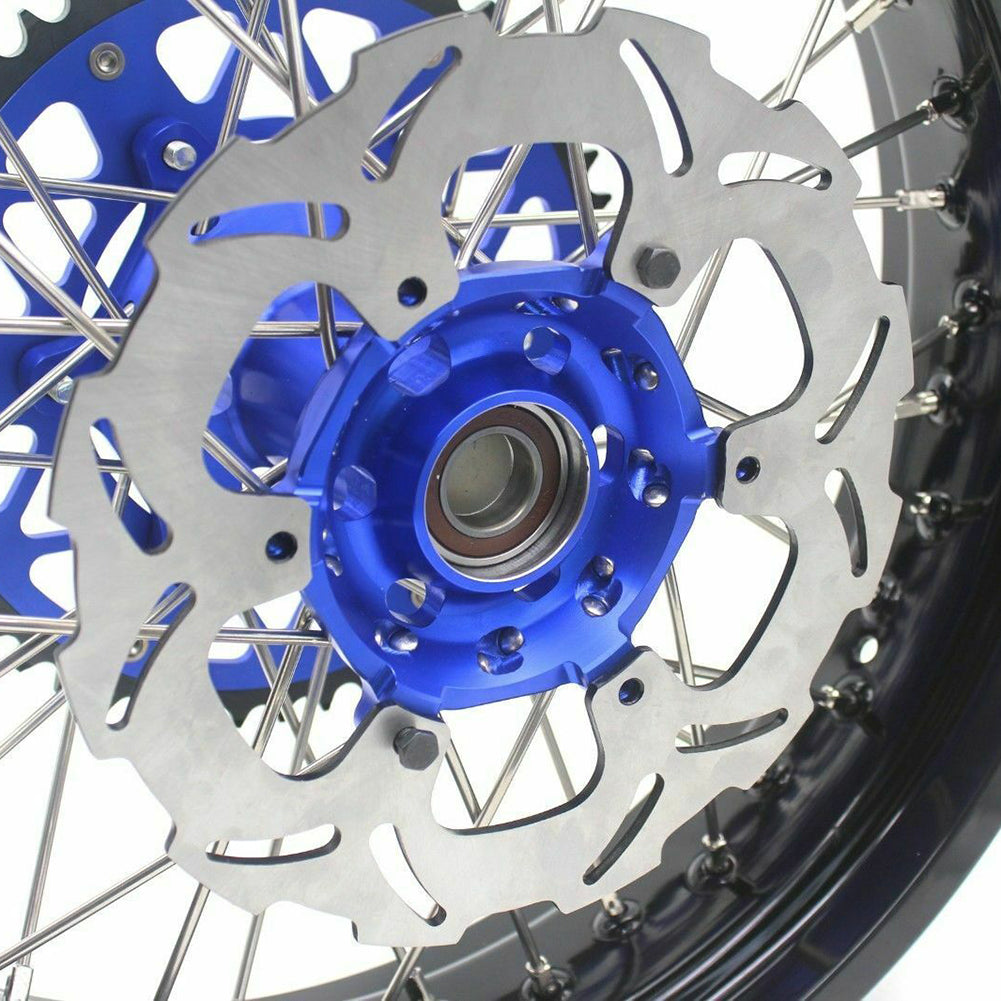 KKE 3.5/4.25*17inch For KAWASAKI KX250F KX450F 2006-2018 Supermoto Rims With Disc&Sprocket Blue