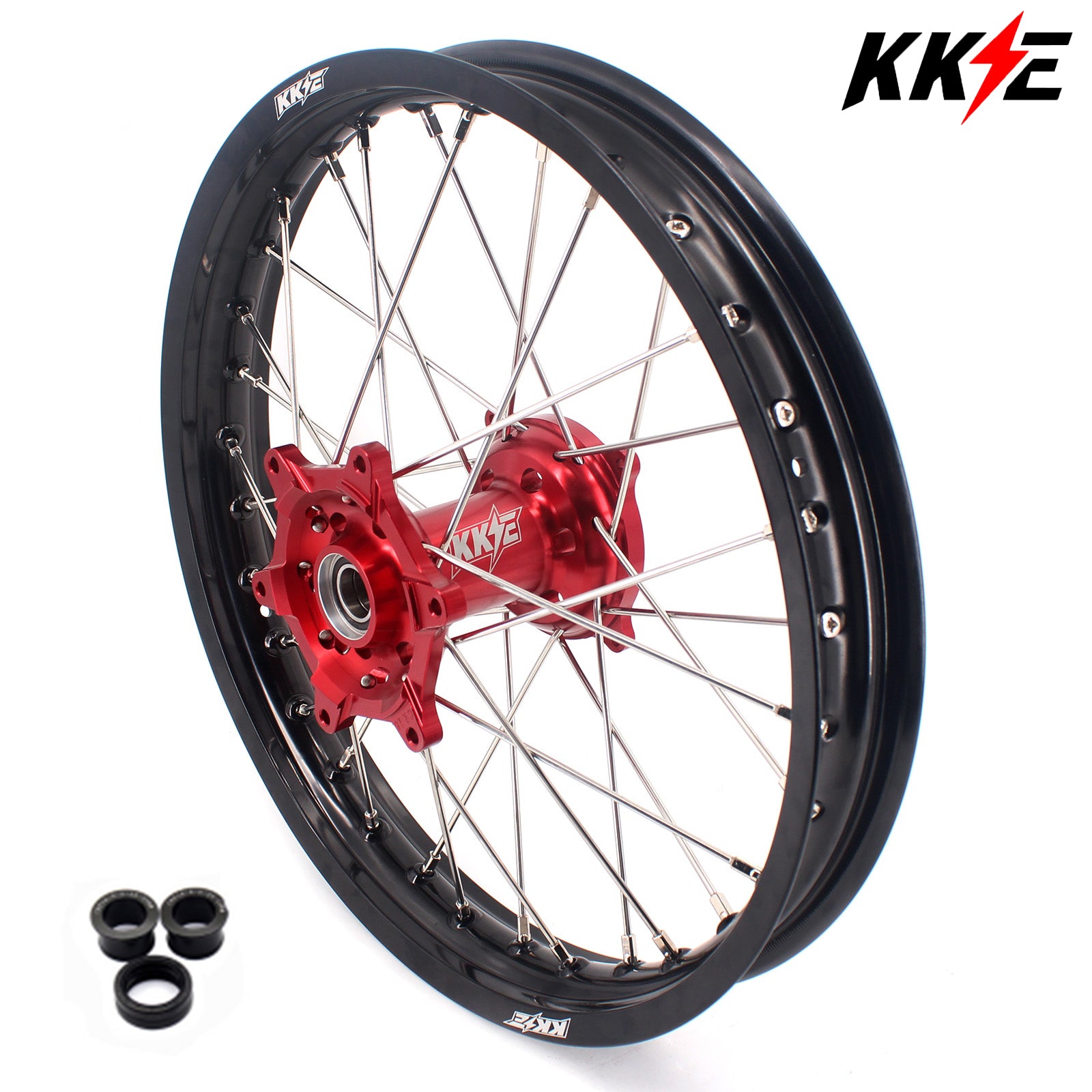 KKE 18inch Enduro Rear Aluminum Wheels Rims Fit HONDA CRF250R CRF450R Red Hubs