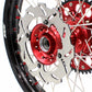 KKE 21/18 ENDURO WHEELS RIMS SET FOR HONDA XR650R 2000-2008 RED ALLOY NIPPLE DISCS - KKE Racing