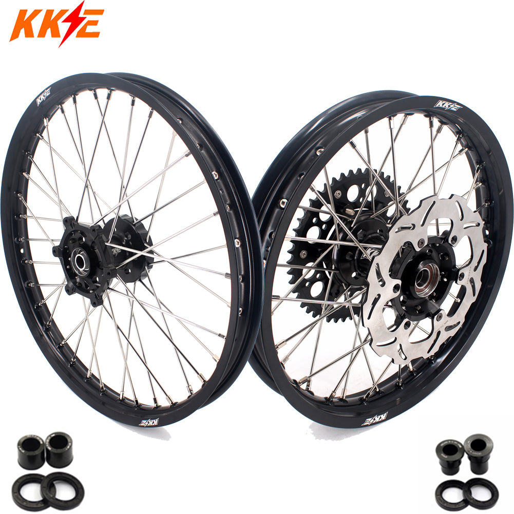 KKE 21/18 Enduro Off Road Wheels Rim Fit For SUZUKI DRZ400SM 2005-2024 Black Hub