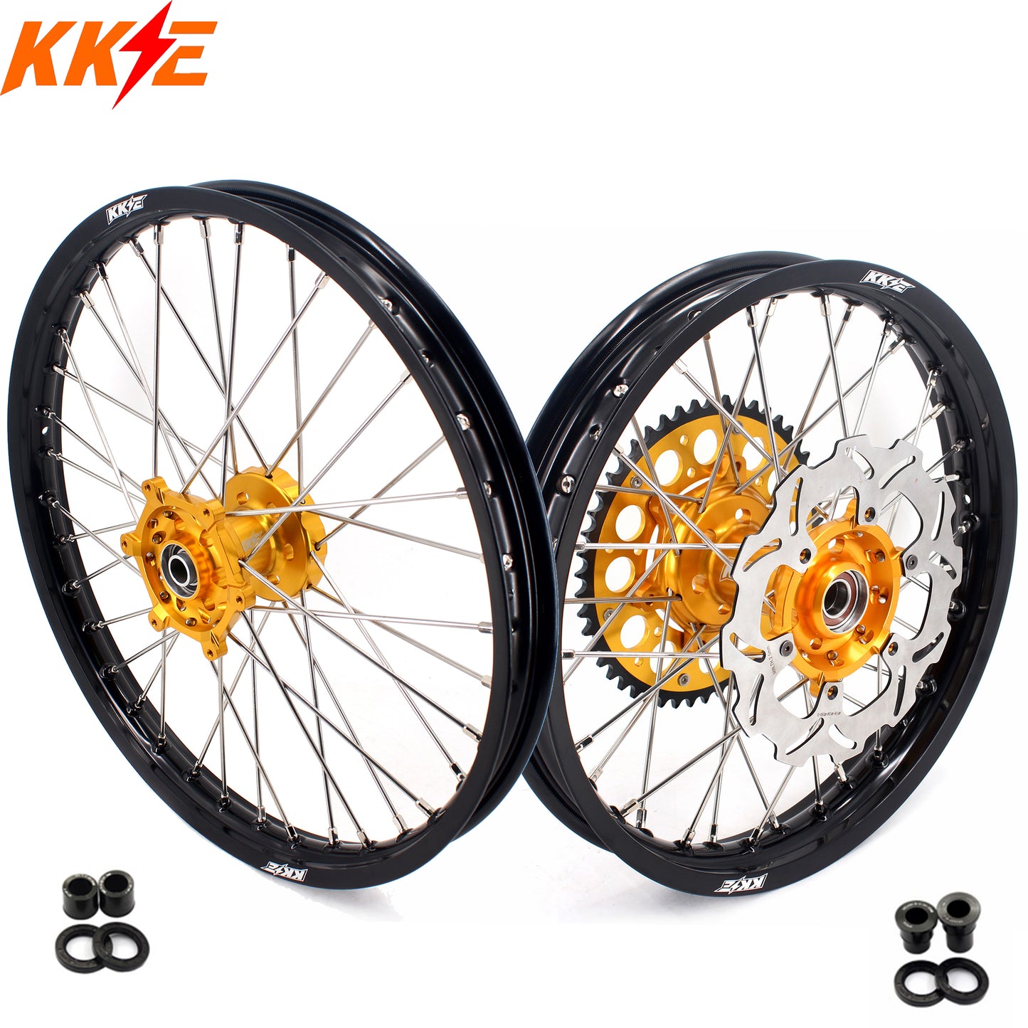 KKE 21" 18" Enduro Wheels Rims For SUZUKI DRZ400SM 2005-2024 Gold Hub