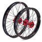 KKE Factory Stock KKE 21" & 18" E-Bike Spoke Wheels Rims Fit SurRon Ultra Bee 2023-2024 Red Hub & Black Rim