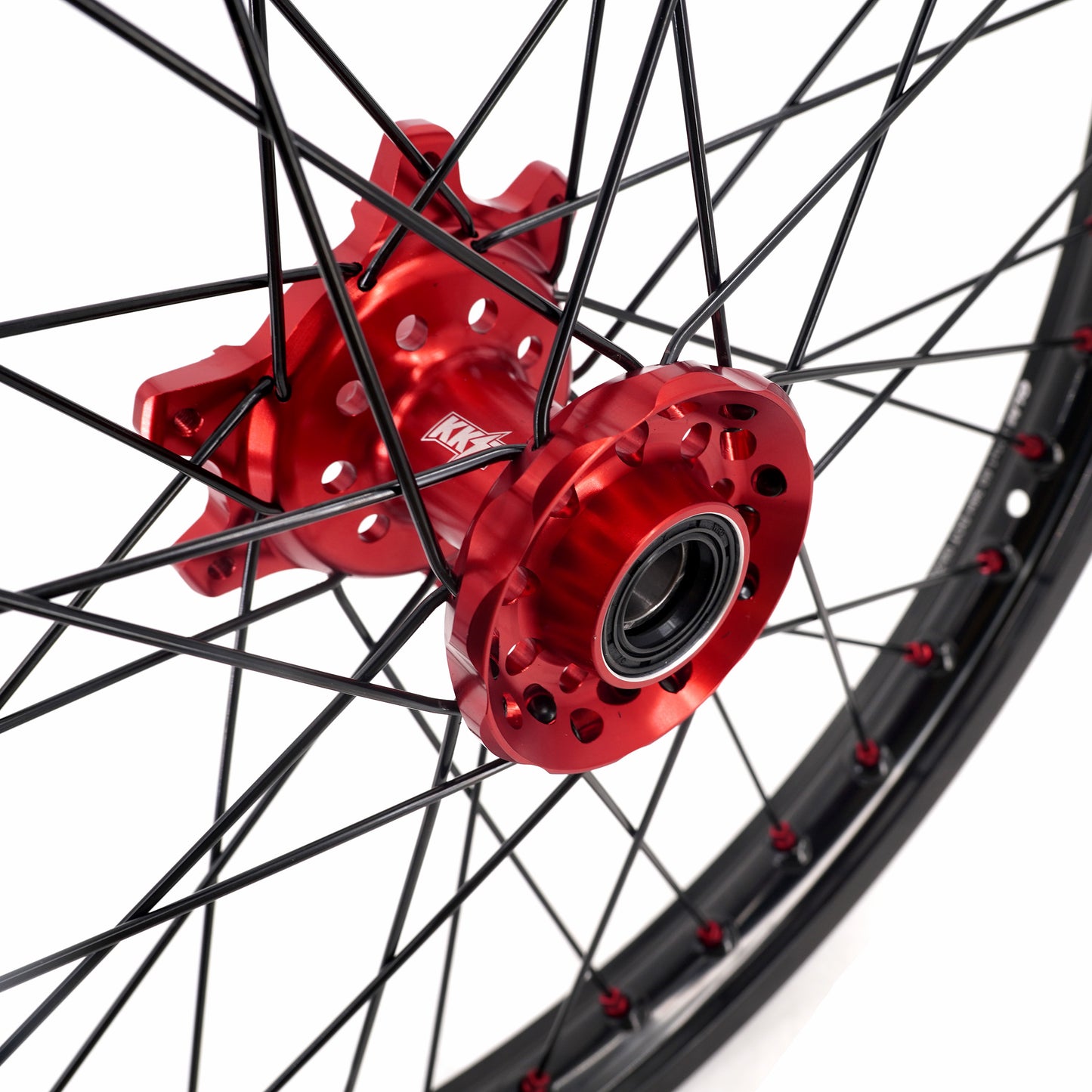 China Factory Stock KKE 21" & 18" E-Bike Spoke Wheels Rims Fit SurRon Ultra Bee 2023-2024 Red Hub & Black Rim