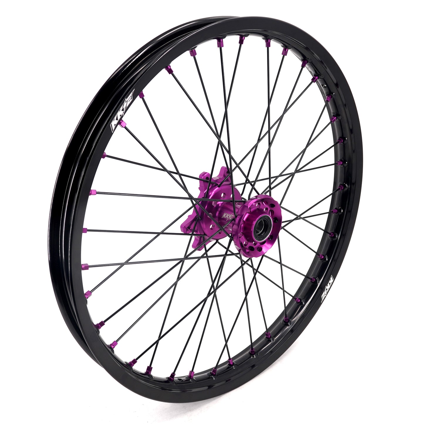 China Factory Stock KKE 21" & 18" E-Bike Spoke Wheels Rims Fit SurRon Ultra Bee 2023-2024 Purple Hub & Black Rim