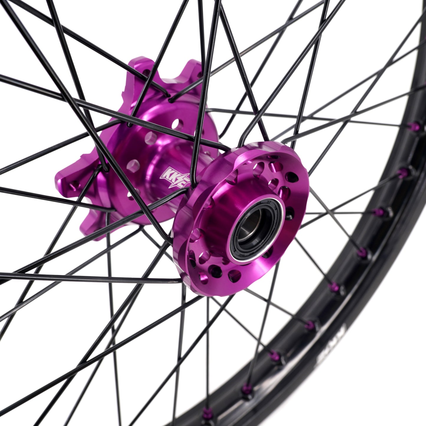 China Factory Stock KKE 21" & 18" E-Bike Spoke Wheels Rims Fit SurRon Ultra Bee 2023-2024 Purple Hub & Black Rim