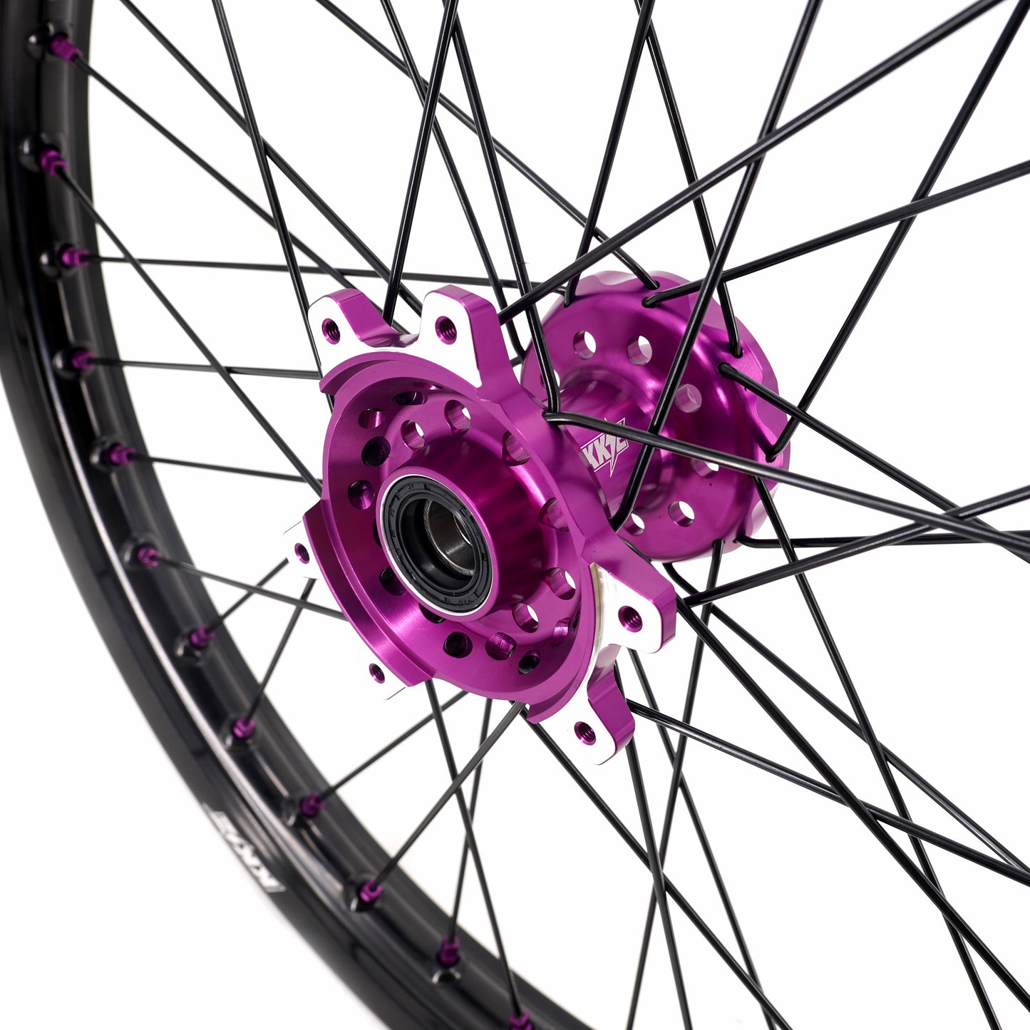 China Factory Stock KKE 21" & 18" E-Bike Spoke Wheels Rims Fit SurRon Ultra Bee 2023-2024 Purple Hub & Black Rim