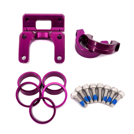 KKE Purple Handlebar Risers Kit Fit Sur-Ron Light Bee X e-Bike Bracket Clamps Pads