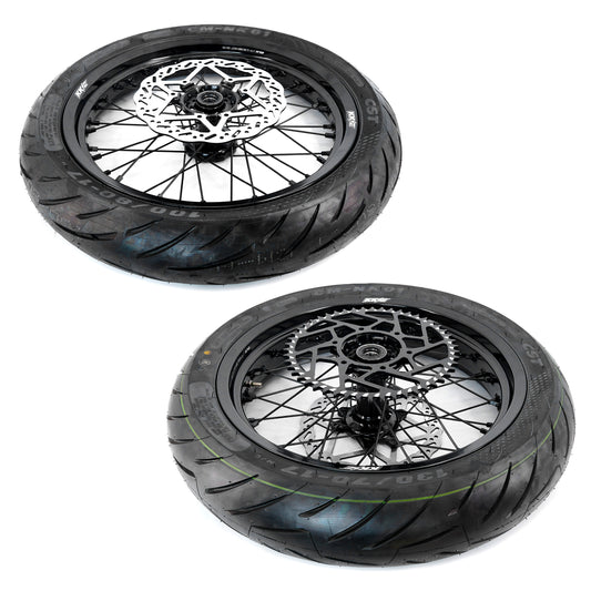 Pre-order US Stock KKE 2.5*17'' & 3.5*17'' Supermoto Wheels Tires Fit For SurRon Ultra Bee 2023-2025 All Black E-bike